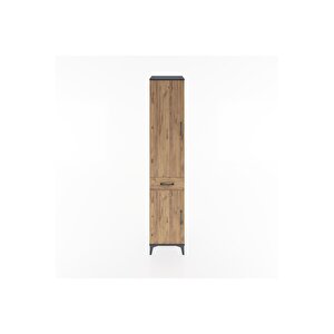 Hyperion Dolap 4 Raflı Tek Çekmeceli 2 Kapaklı 44x44x221 Antrasit-çam