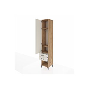 Hyperion Dolap 3 Raflı 2 Çekmeceli Tek Askılı 44x44x243 Çam-aytaşı