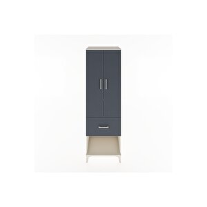 Hyperion Dolap 2 Raflı Tek Çekmeceli Tek Askılı 60x44x195 Aytaşı-antrasit