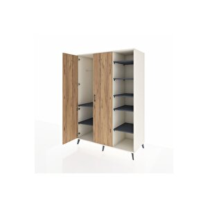 Kronos Dolap 7 Raflı 2 Kapaklı Tek Askılı 132x59x195 Aytaşı-çam/antrasit