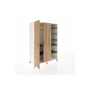 Kronos Dolap 7 Raflı 2 Kapaklı Tek Askılı 132x59x195 Aytaşı-çam/antrasit