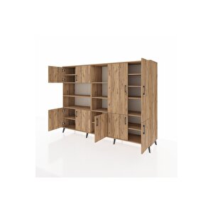 Hyperion Dolap 14 Raflı 9 Kapaklı 220x44x163 Çam-çam