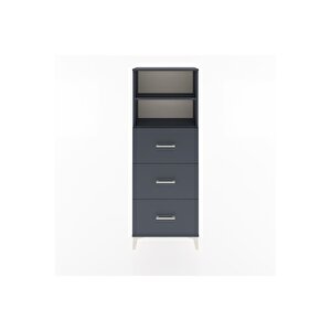 Arges Dolap 2 Raflı 3 Çekmeceli 60x30x163 Antrasit-antrasit