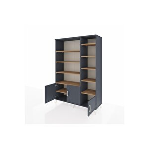 Hyperion Dolap 10 Raflı 3 Kapaklı 132x44x195 Antrasit-antrasit/çam