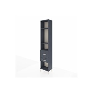 Arges Dolap 3 Raflı 2 Çekmeceli 44x30x221 Antrasit-antrasit