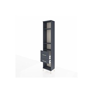 Arges Dolap 3 Raflı 2 Çekmeceli 44x30x221 Antrasit-antrasit