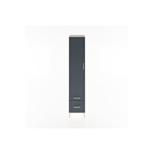 Hyperion Dolap 3 Raflı 2 Çekmeceli Tek Askılı 44x44x221 Aytaşı-antrasit