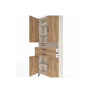Arges Dolap 5 Raflı 2 Çekmeceli 4 Kapaklı 88x30x221 Aytaşı-çam