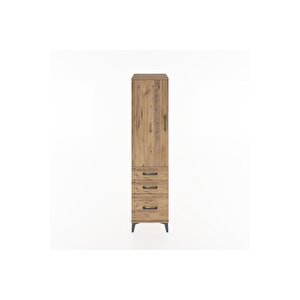 Hyperion Dolap 2 Raflı 3 Çekmeceli Tek Kapaklı 44x44x182 Çam-çam