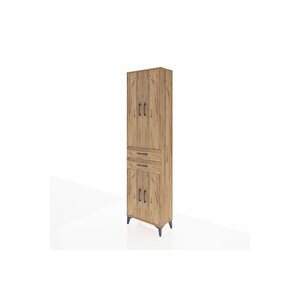Arges Dolap 4 Raflı 2 Çekmeceli 4 Kapaklı 60x30x221 Çam-çam