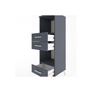 Hyperion Dolap 2 Raflı 3 Çekmeceli 44x44x134 Antrasit-antrasit