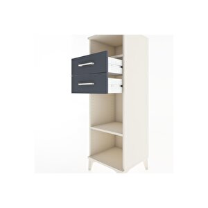 Hyperion Dolap 2 Raflı 2 Çekmeceli 44x44x134 Aytaşı-antrasit