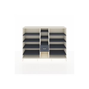 Hyperion Dolap 11 Raflı 3 Çekmeceli  220x44x163 Aytaşı-antrasit