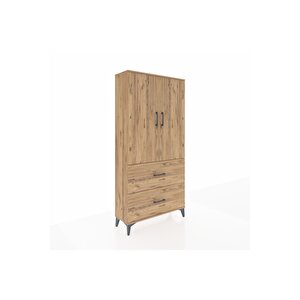 Arges Dolap 3 Raflı 2 Çekmeceli 2 Kapaklı 88x30x182 Çam-çam