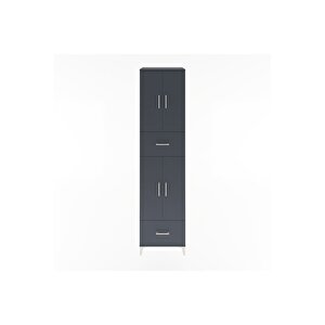 Hyperion Dolap 4 Raflı 2 Çekmeceli 4 Kapaklı 60x44x243 Antrasit-antrasit