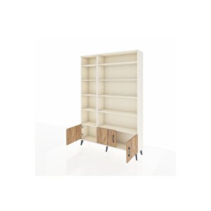 Arges Dolap 10 Raflı 3 Kapaklı 132x30x195 Aytaşı-çam/aytaşı