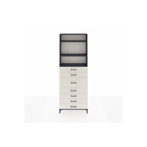 Arges Dolap 3 Raflı 7 Çekmeceli 88x30x243 Antrasit-aytaşı