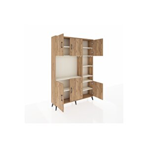 Arges Dolap 10 Raflı 6 Kapaklı 132x30x195 Çam-çam/aytaşı