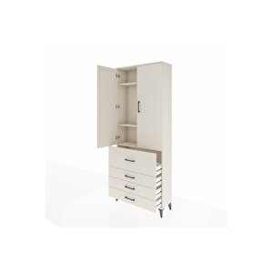 Arges Dolap 3 Raflı 4 Çekmeceli 2 Kapaklı 88x30x221 Aytaşı-aytaşı