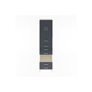 Hyperion Dolap 3 Raflı 6 Çekmeceli 2 Kapaklı 60x44x243 Aytaşı-antrasit