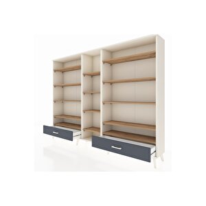 Arges Dolap 14 Raflı 2 Çekmeceli  220x30x163 Aytaşı-çam/antrasit