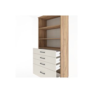 Hyperion Dolap 3 Raflı 4 Çekmeceli 88x44x195 Çam-aytaşı