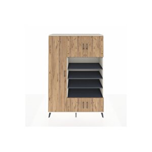 Hyperion Dolap 10 Raflı 5 Kapaklı 132x44x195 Aytaşı-çam/antrasit