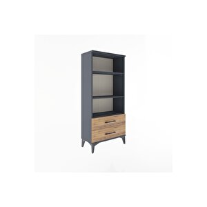 Arges Dolap 3 Raflı 2 Çekmeceli 60x30x134 Antrasit-çam