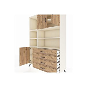 Hyperion Gardrop 8 Raflı 4 Çekmeceli 3 Kapaklı 132x44x195 Aytaşı-çam