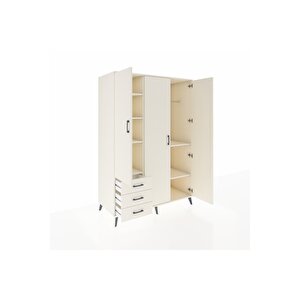 Kronos Dolap 6 Raflı 3 Çekmeceli Tek Askılı 132x59x195 Aytaşı-aytaşı/aytaşı