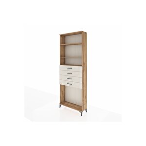 Arges Dolap 3 Raflı 4 Çekmeceli 88x30x243 Çam-aytaşı