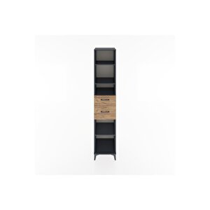 Hyperion Dolap 4 Raflı 2 Çekmeceli 44x44x221 Antrasit-çam
