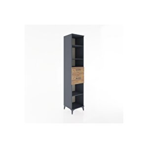 Hyperion Dolap 4 Raflı 2 Çekmeceli 44x44x221 Antrasit-çam