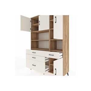 Hyperion Gardrop 9 Raflı 4 Çekmeceli 4 Kapaklı 132x44x195 Çam-aytaşı