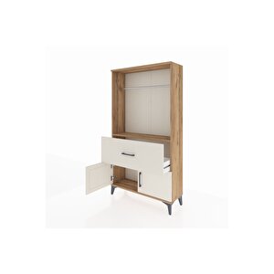 Arges Dolap Tek Raflı Tek Çekmeceli Tek Askılı 88x30x163 Çam-aytaşı