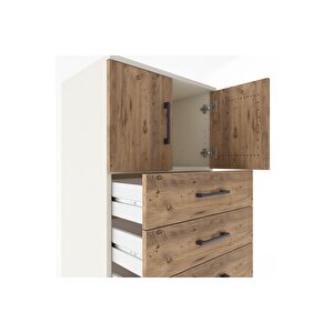 Hyperion Dolap Tek Raflı 8 Çekmeceli 2 Kapaklı 60x44x182 Aytaşı-çam