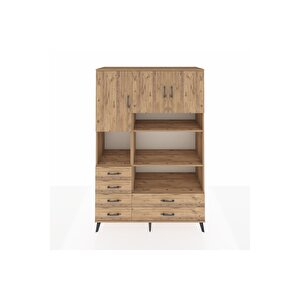 Hyperion Gardrop 9 Raflı 6 Çekmeceli 3 Kapaklı 132x44x195 Çam-çam