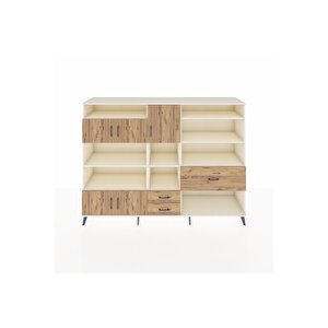 Hyperion Dolap 13 Raflı 3 Çekmeceli 5 Kapaklı 220x44x163 Aytaşı-çam