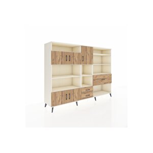 Hyperion Dolap 13 Raflı 3 Çekmeceli 5 Kapaklı 220x44x163 Aytaşı-çam