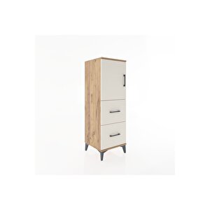 Hyperion Dolap 2 Raflı 2 Çekmeceli Tek Kapaklı 44x44x134 Çam-aytaşı