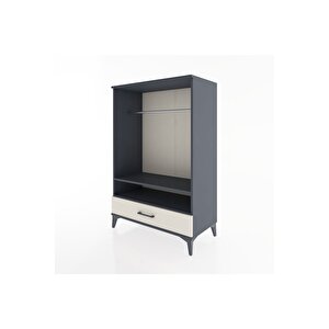 Hyperion Dolap 2 Raflı Tek Çekmeceli Tek Askılı 88x44x134 Antrasit-aytaşı