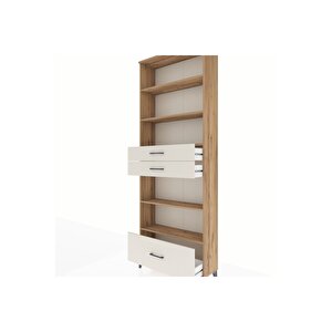 Arges Dolap 5 Raflı 3 Çekmeceli 88x30x243 Çam-aytaşı