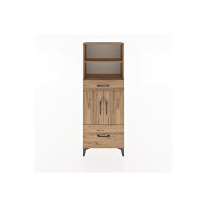 Arges Dolap 4 Raflı 2 Çekmeceli 2 Kapaklı 60x30x163 Çam-çam