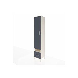 Hyperion Dolap 6 Raflı Tek Çekmeceli Tek Kapaklı 44x44x243 Aytaşı-antrasit