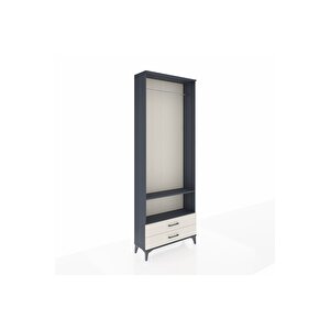 Arges Dolap 2 Raflı 2 Çekmeceli Tek Askılı 88x30x243 Antrasit-aytaşı