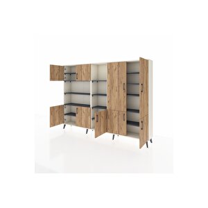 Arges Dolap 14 Raflı 9 Kapaklı 220x30x163 Aytaşı-çam/antrasit