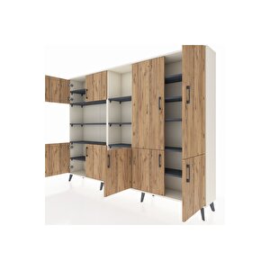 Arges Dolap 14 Raflı 9 Kapaklı 220x30x163 Aytaşı-çam/antrasit