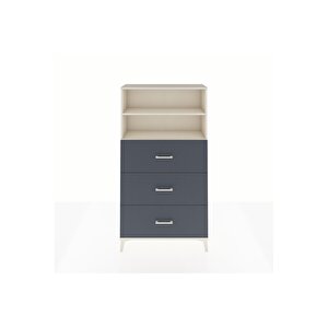 Arges Dolap 2 Raflı 3 Çekmeceli 88x30x163 Aytaşı-antrasit