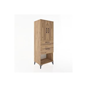 Hyperion Dolap 3 Raflı 2 Çekmeceli 2 Kapaklı 60x44x163 Çam-çam