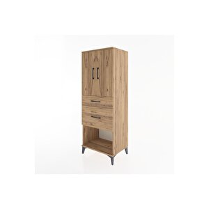 Hyperion Dolap 3 Raflı 2 Çekmeceli 2 Kapaklı 60x44x163 Çam-çam
